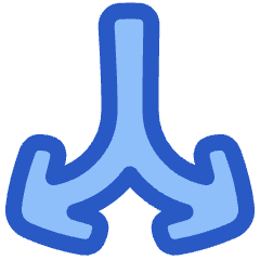 Line Arrow Split Vertical Down 2 Icon from Plump Duo Set