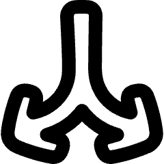 Line Arrow Split Vertical Down 2 Icon from Plump Remix Set