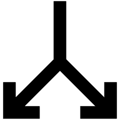 Line Arrow Split Vertical Down 2 Icon from Sharp Remix Set