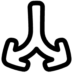 Line Arrow Split Vertical Down 2 Icon from Plump Line Set