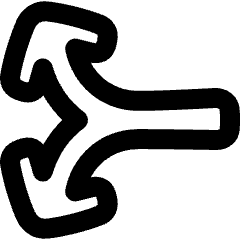 Line Arrow Split Vertical Left 2 Icon from Plump Remix Set
