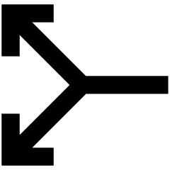 Line Arrow Split Vertical Left 2 Icon from Sharp Remix Set