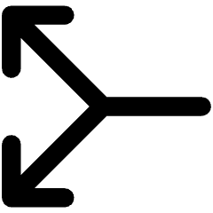 Line Arrow Split Vertical Left 2 Icon from Core Remix Set