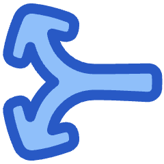 Line Arrow Split Vertical Left 2 Icon from Plump Duo Set