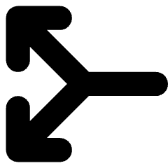 Line Arrow Split Vertical Left 2 Icon from Core Solid Set