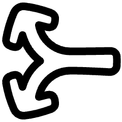 Line Arrow Split Vertical Left 2 Icon from Plump Line Set