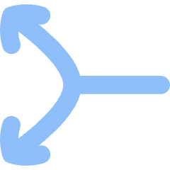 Line Arrow Split Vertical Left 2 Icon from Flex Flat Set