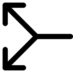 Line Arrow Split Vertical Left 2 Icon from Core Line Set