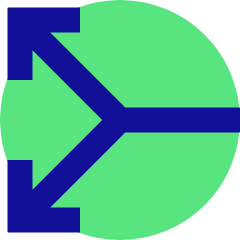 Line Arrow Split Vertical Left 2 Icon from Sharp Pop Set