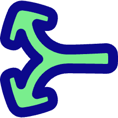 Line Arrow Split Vertical Left 2 Icon from Plump Pop Set