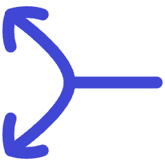 Line Arrow Split Vertical Left 2 Icon from Flex Duo Set