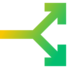 Line Arrow Split Vertical Right 2 Icon from Sharp Gradient Set