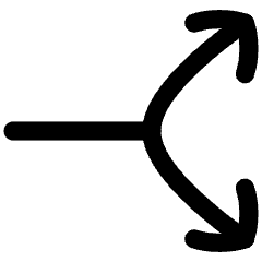 Line Arrow Split Vertical Right 2 Icon from Flex Line Set