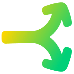 Line Arrow Split Vertical Right 2 Icon from Plump Gradient Set