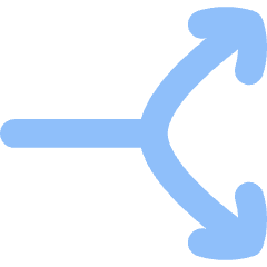 Line Arrow Split Vertical Right 2 Icon from Flex Flat Set