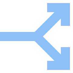 Line Arrow Split Vertical Right 2 Icon from Sharp Flat Set