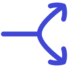 Line Arrow Split Vertical Right 2 Icon from Flex Duo Set