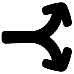 Line Arrow Split Vertical Right 2 Icon from Plump Solid Set