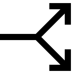 Line Arrow Split Vertical Right 2 Icon from Sharp Line Set