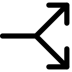 Line Arrow Split Vertical Right 2 Icon from Core Line Set