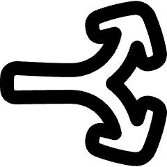 Line Arrow Split Vertical Right 2 Icon from Plump Remix Set