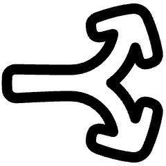Line Arrow Split Vertical Right 2 Icon from Plump Line Set
