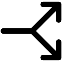Line Arrow Split Vertical Right 2 Icon from Core Remix Set
