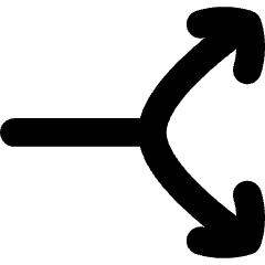 Line Arrow Split Vertical Right 2 Icon from Flex Solid Set