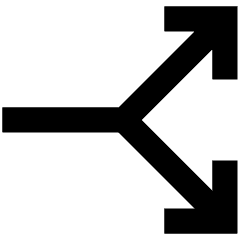 Line Arrow Split Vertical Right 2 Icon from Sharp Remix Set