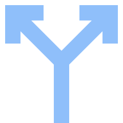 Line Arrow Split Vertical Up 2 Icon from Sharp Flat Set