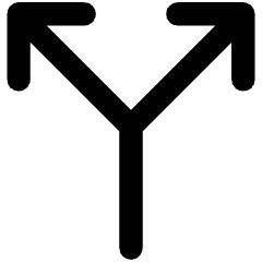 Line Arrow Split Vertical Up 2 Icon from Core Remix Set