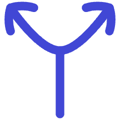 Line Arrow Split Vertical Up 2 Icon from Flex Duo Set