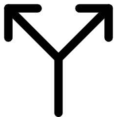 Line Arrow Split Vertical Up 2 Icon from Core Line Set