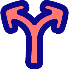 Line Arrow Split Vertical Up 2 Icon from Plump Pop Set