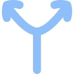 Line Arrow Split Vertical Up 2 Icon from Flex Flat Set