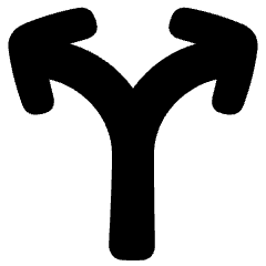 Line Arrow Split Vertical Up 2 Icon from Plump Solid Set