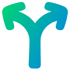 Line Arrow Split Vertical Up 2 Icon from Plump Gradient Set