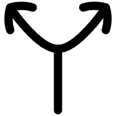Line Arrow Split Vertical Up 2 Icon from Flex Line Set