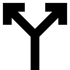 Line Arrow Split Vertical Up 2 Icon from Sharp Solid Set