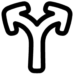 Line Arrow Split Vertical Up 2 Icon from Plump Line Set