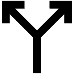 Line Arrow Split Vertical Up 2 Icon from Sharp Remix Set
