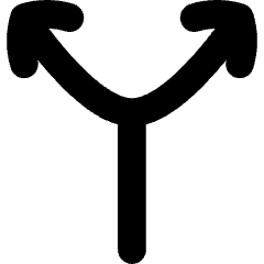 Line Arrow Split Vertical Up 2 Icon from Flex Solid Set