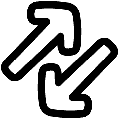 Line Arrow Transfer Diagonal 3 Icon from Plump Line Set
