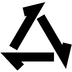 Line Arrow Triangle Loop Icon from Sharp Solid Set