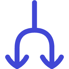 Line Arrow Split Down 1 Icon from Flex Duo Set