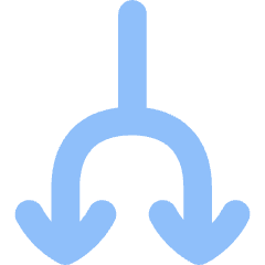 Line Arrow Split Down 1 Icon from Flex Flat Set