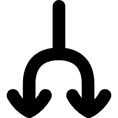 Line Arrow Split Down 1 Icon from Flex Solid Set