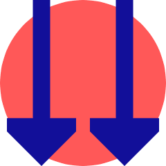 Double Triangle Arrow Down Icon from Sharp Pop Set