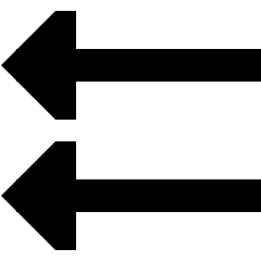 Double Triangle Arrow Left Icon from Sharp Solid Set