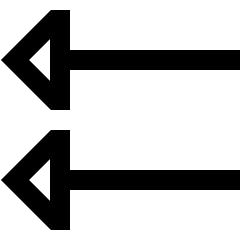 Double Triangle Arrow Left Icon from Sharp Line Set